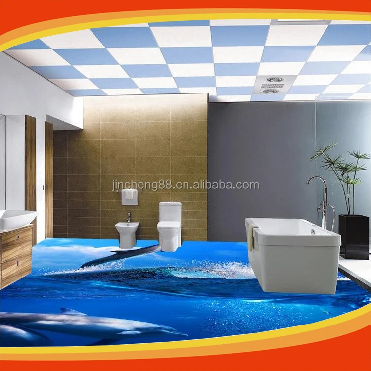 High Gloss Waterproof Mix Adhesive Self-level PVC Sticker 3D Epoxy Flooring Paint