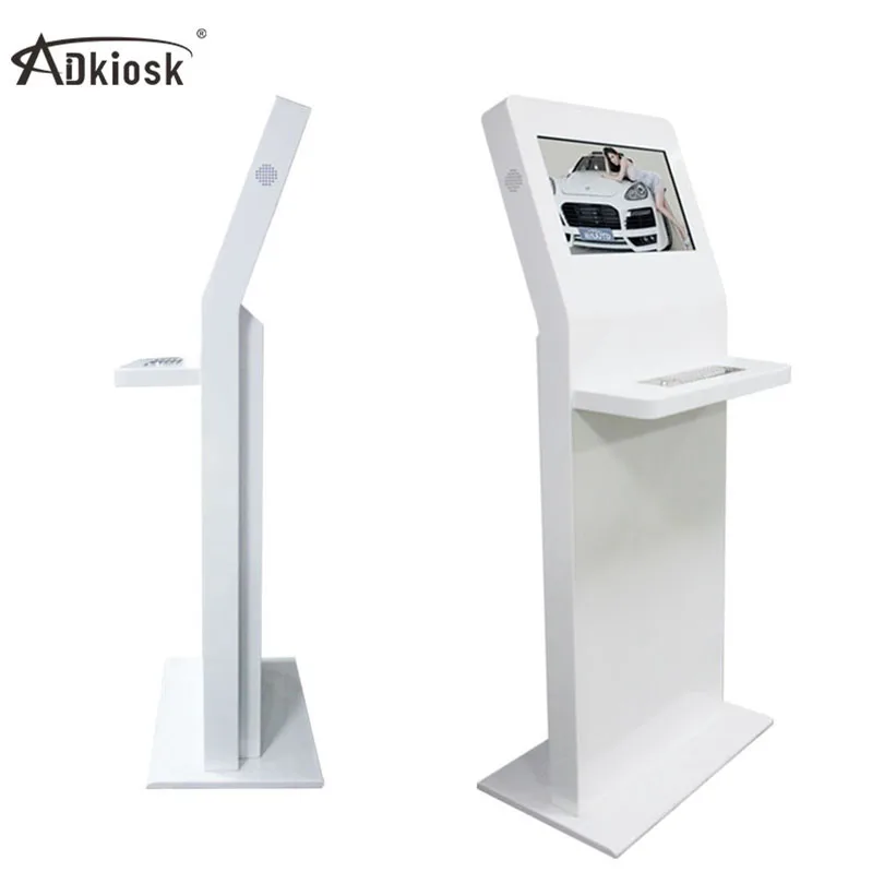 LCD supermarket smart self-service pos kiosk payment terminal hotel check in touch kiosk with keyboard