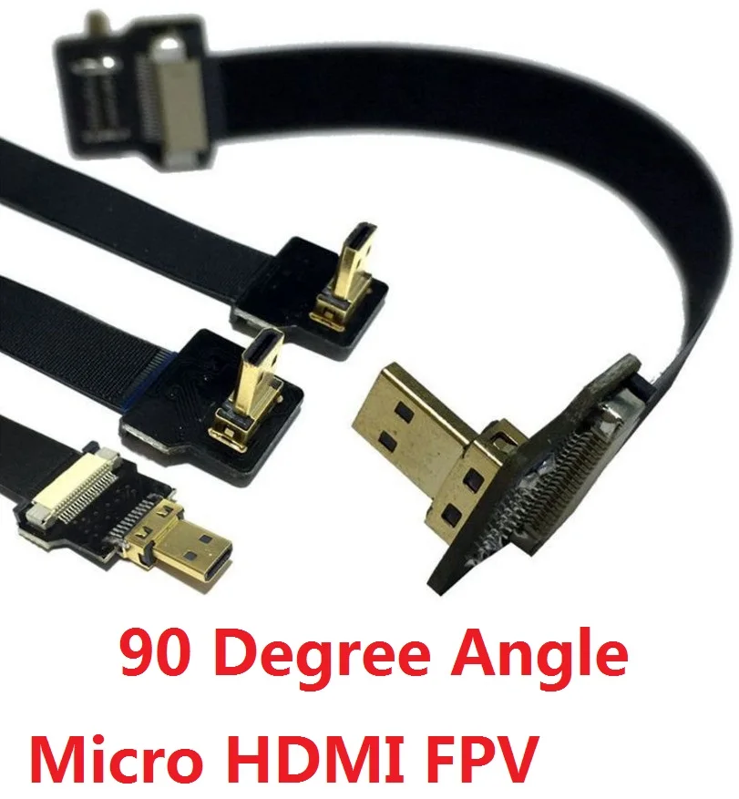 90 degree Elbow Angled Flat Ribbon HDtv fpc FPV Cable 11.8' Thin HDtv HDM Cable