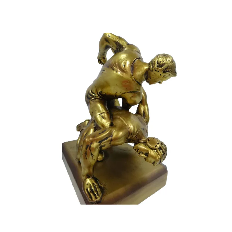 Gold Pewter Bronze Wrestling figures sculpture resin trophy