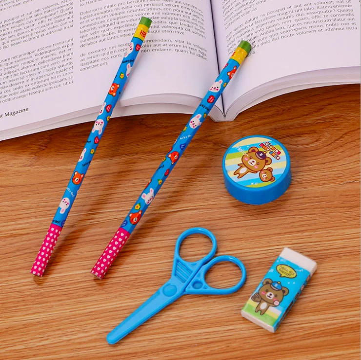 China school stationery items list with price photo cartoon cute kids stationery set back to school kawaii school supplies set