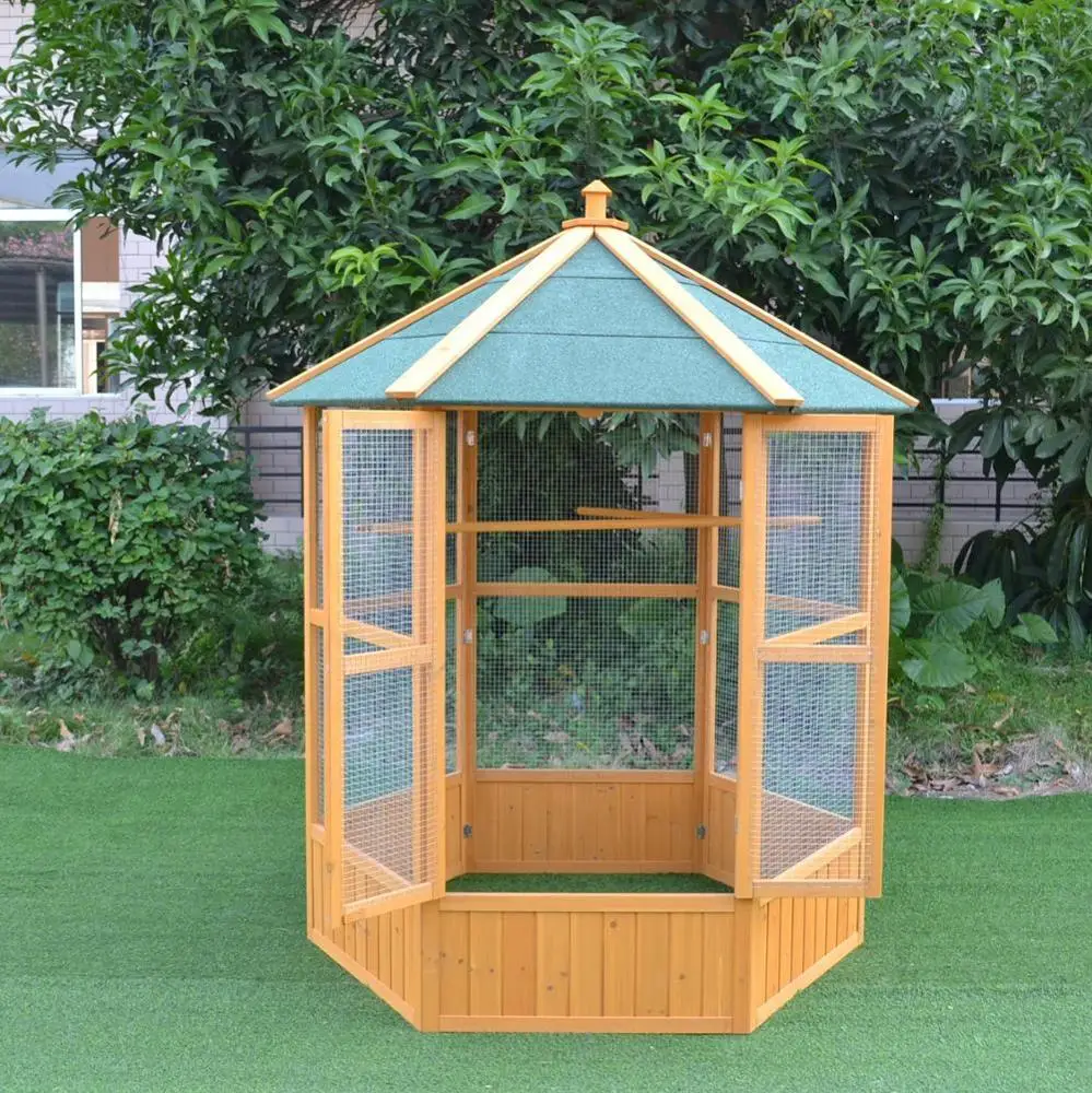 Wholesale Cheap Water Proof DIY large outdoor wire mesh wooden bird cage