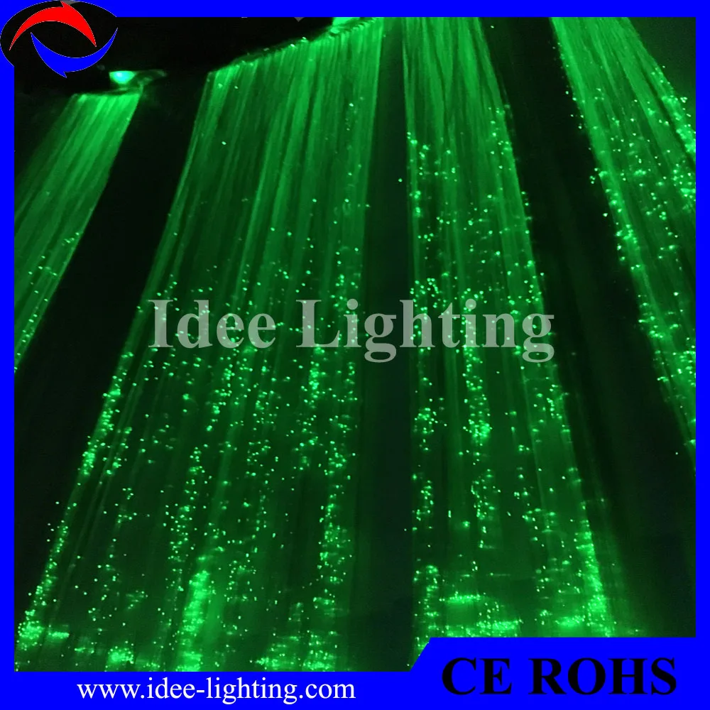 PMMA optic fiber led color changing curtain light with remote control