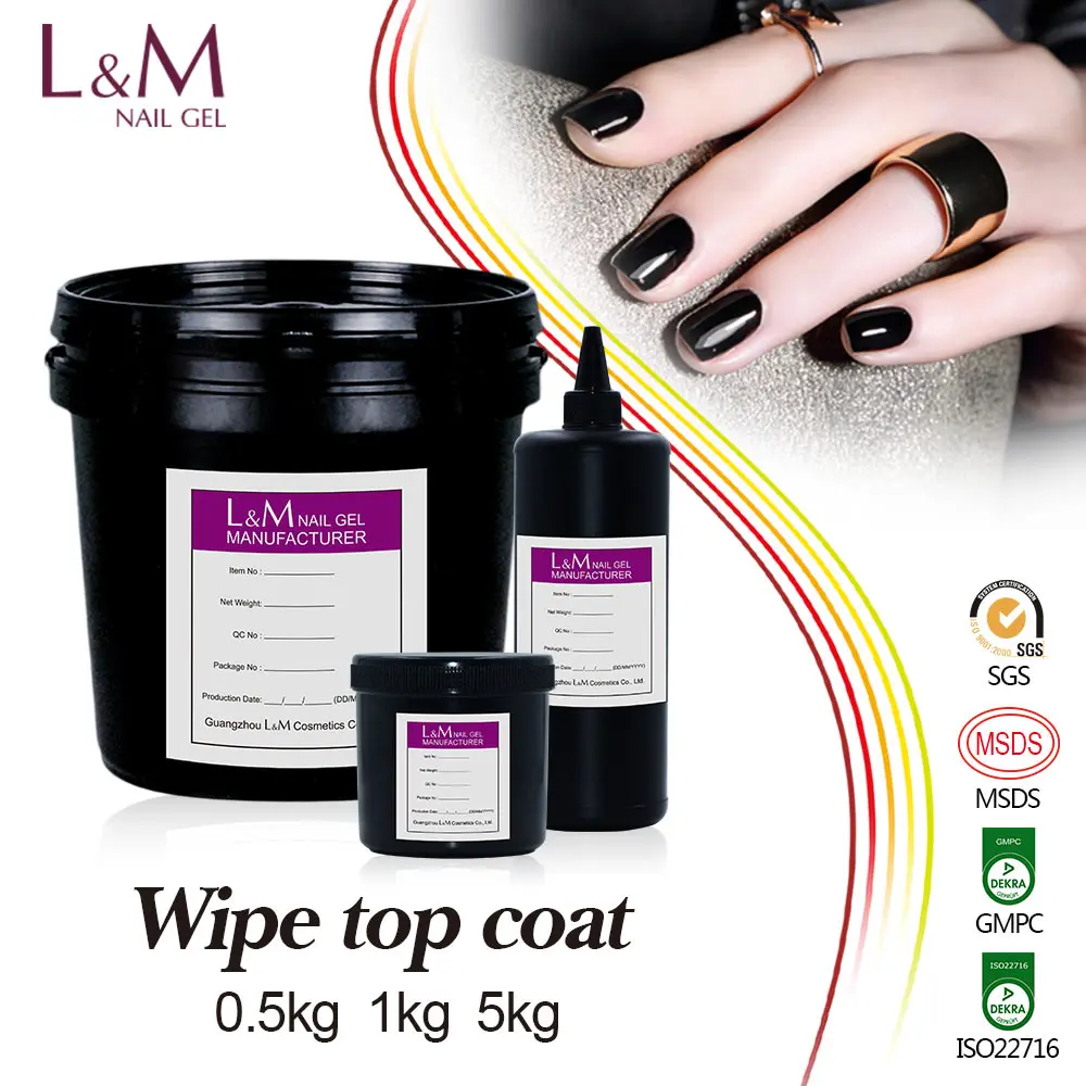 L&M nails supply Wholesale gel polish UV Base Top Coat Gel Bulk package