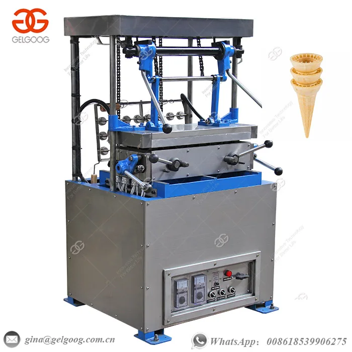 Low Price Flower Cup/Torch/Ox Horn Ice Cream Cone Making Machine with Testing Video
