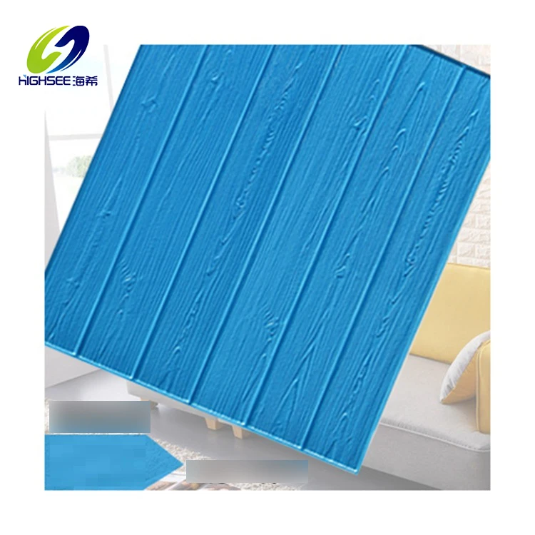 3D wooden color design wallpaper / PE foam Self-adhesive Wall Stickers