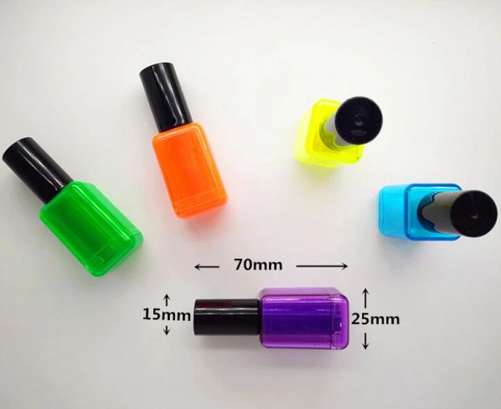 
Novelty 6 colors nail polish shape mini highlighter custom logo non-toxic permanent color marker 