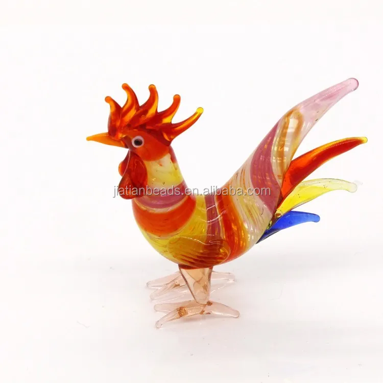 Decoration glass animal sculpture cock french gallic rooster