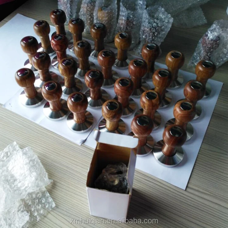 Wholesale wood professional 53mm flat base coffee tamper