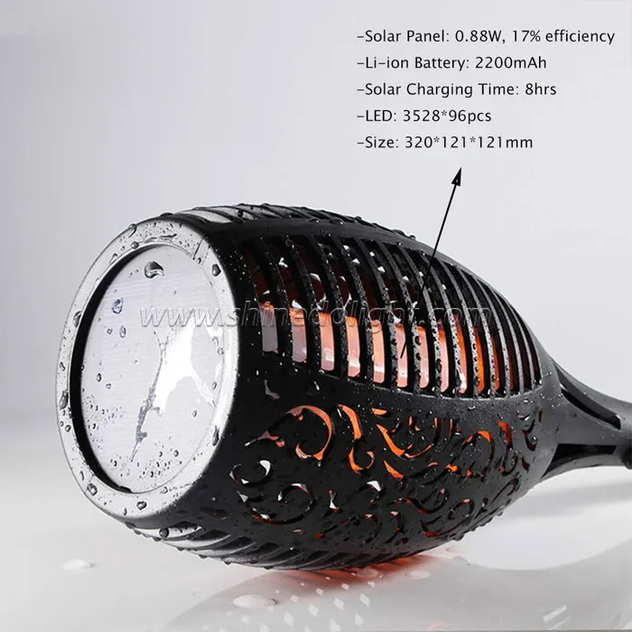 
Waterproof Three Modes 96LED Solar Fire Flickering Flame lamp Garden Torch Light 