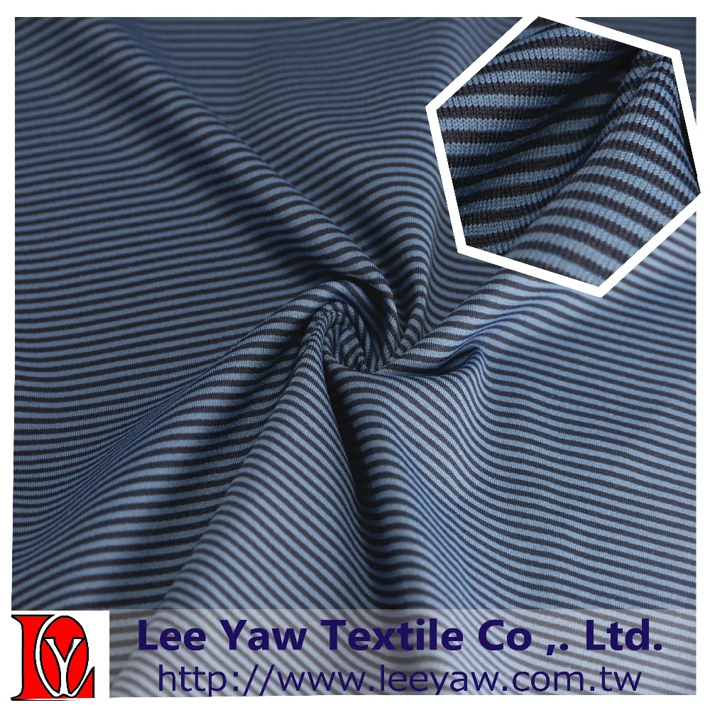92% nylon 66 full Dull Tactel 8% spandex yarn dyed stripe jersey fabric with UV-cut softer for garment