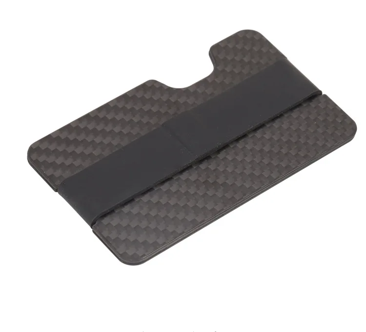 
(Td-CF21)Best black minimal carbon fiber slim money clip men accessory easy wallet 