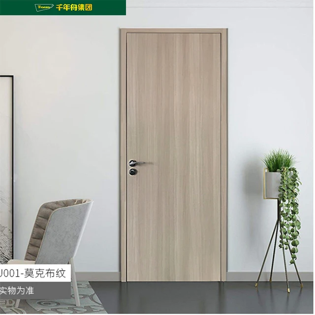 High Quality Modern Bedroom Internal Entry Waterproof Fire Resistant Oak MDF Panel Composite Wood Door for Bathroom Toliet