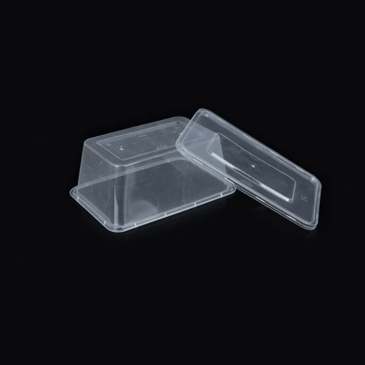 500ml microwave rectangle disposable pp plastic food container with lid