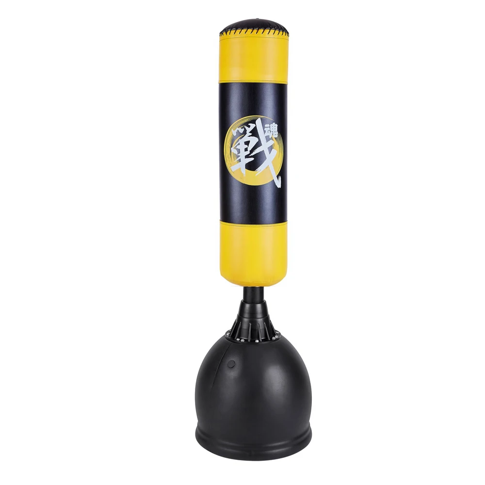 
custom logohigh quality hot sell free standing workout fitness gym training aqua heavy bob kickboxing handle punching bag stand 