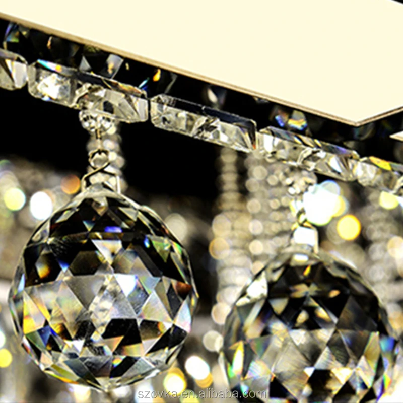 Best new design contemporary luxury rectangular led crystal ceiling lamp lighting