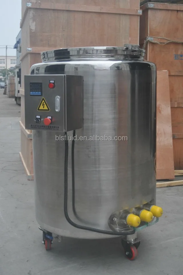 stainless steel chocolate tempering milk Cooker/cheese melting tank with trolley and lockable wheels