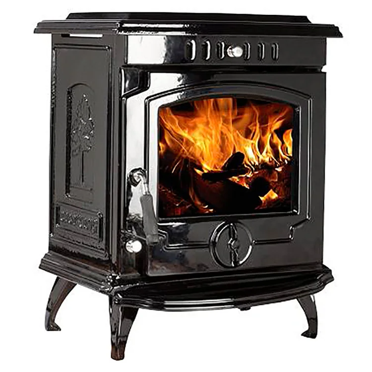 
EPA Approved 1200 Square Feet Cast Iron Wood Burning Stove Enamel Black 