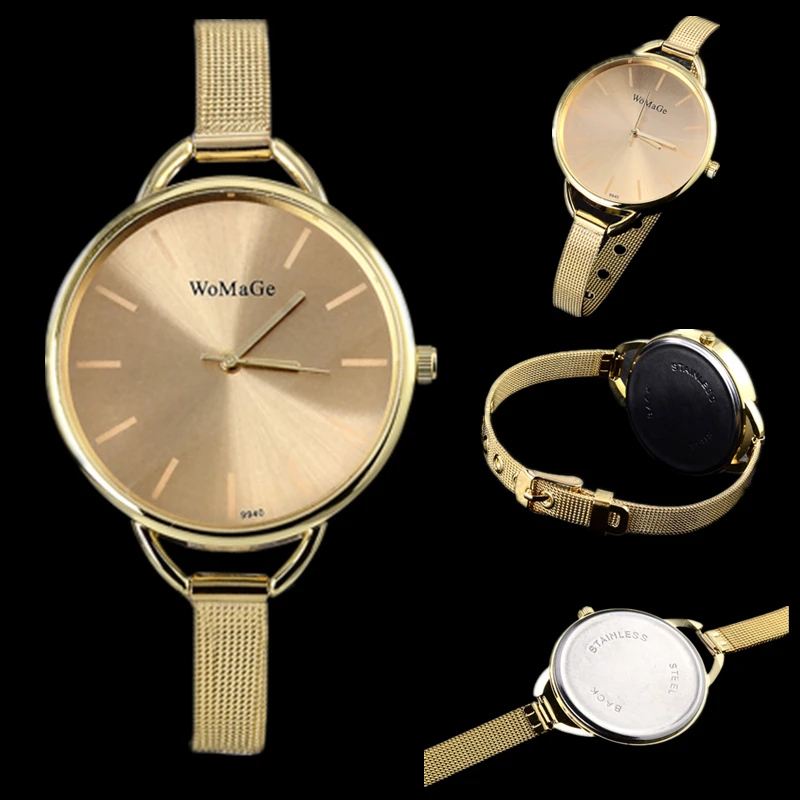 2016 luxury brand watch women fashion gold watch full steel quartz watch women dress watches hour