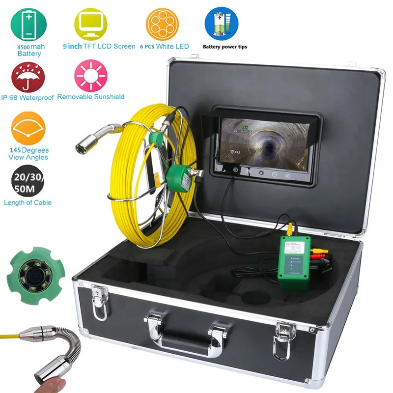 
video pipe inspect camera Waterproof Drain Pipe Sewer Inspection Camera System 9