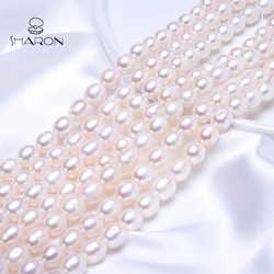 Оптовая продажа, жемчужные бусины AAA 10-11 мм, белый овальный китайский натуральный пресноводный Стеклянный Жемчуг