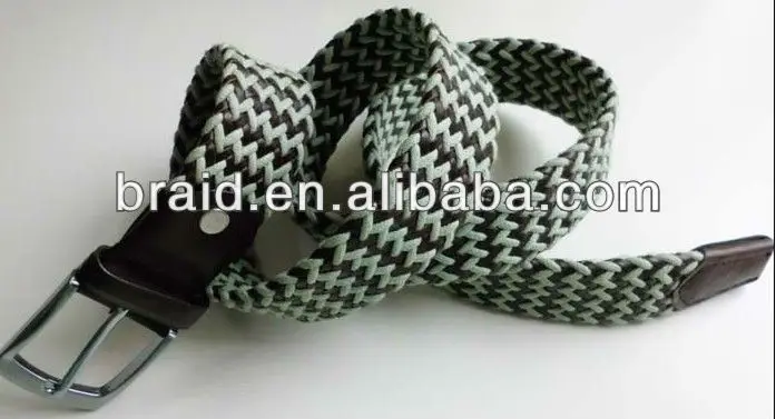 cotton/leather braided belt