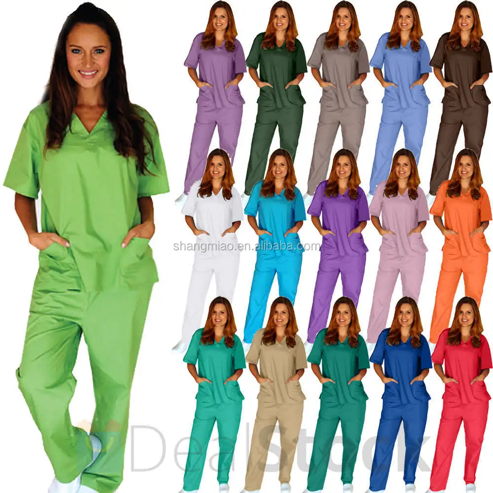 New design short sleeves nurses uniform scrub suit for doctor
