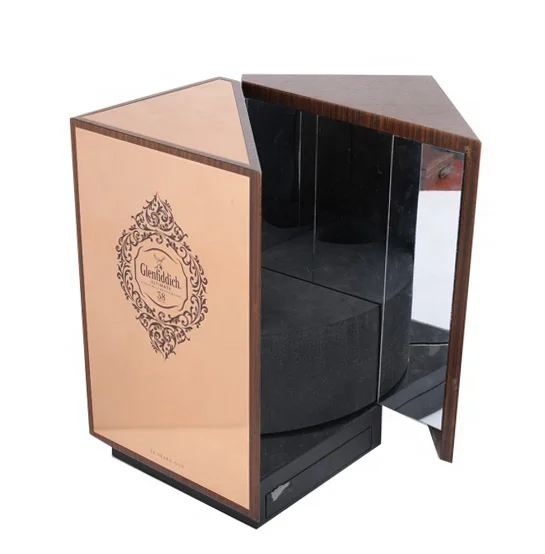 Customized Luxury unique design wooden wine gift box High end wooden boxes for wine