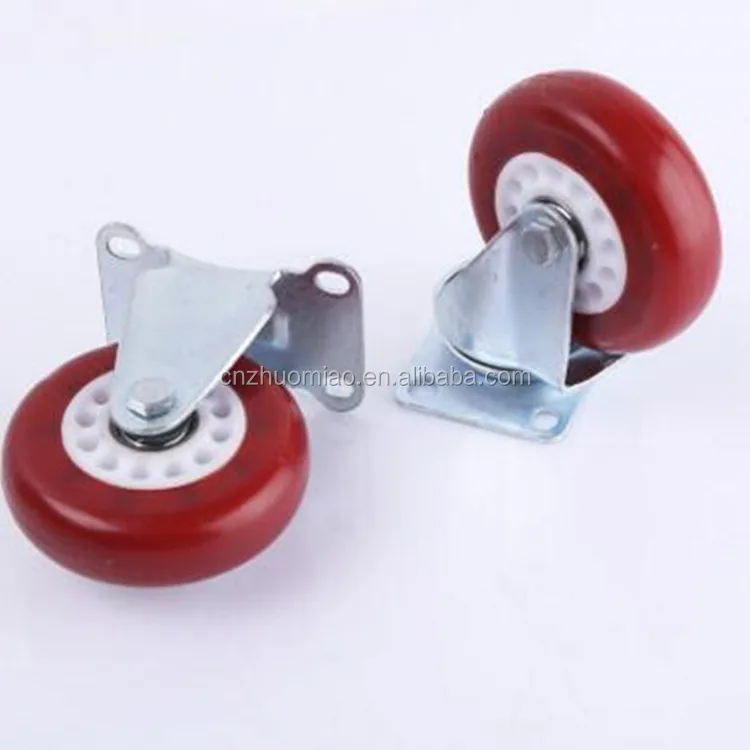 medium duty 3 inch steel elastic rubber double ball bearings caster wheel
