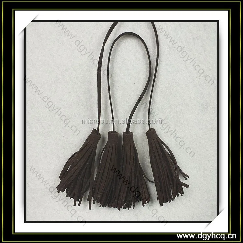 double sided microfiber suede tassel pu suede leather fringe tassel leather tassel for macrame shoe and bag accessories