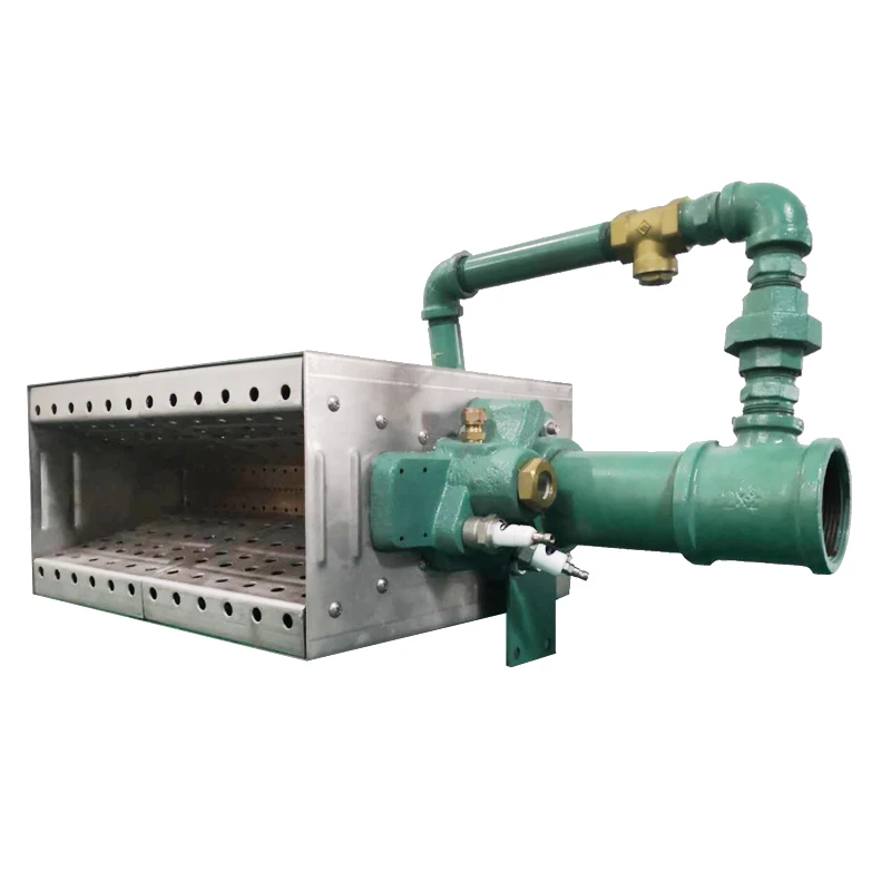 Linear gas burner for direct fired fresh air heating
