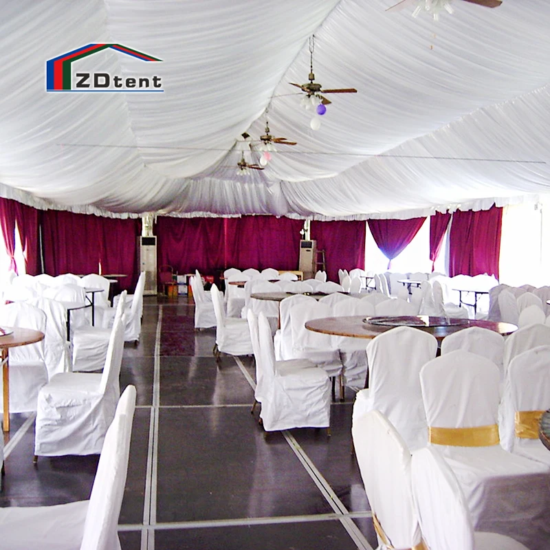 Outdoor luxury wedding event tent banquet restaurant tent with drapery lining