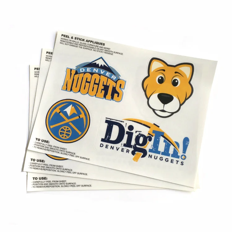 Custom reusable personalized printed front adhesive die cut window stickers Storefront static cling clear decal for business