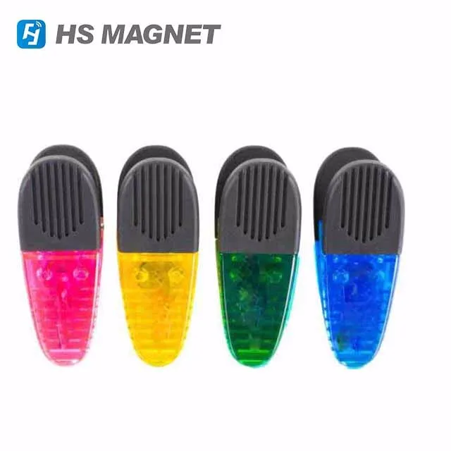 High quality Custom Logos Plastic Magnet Wholesale Binder Paper Clip Stationery for Office With Special Shape Manufacturer
