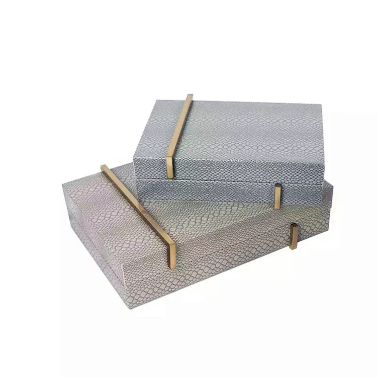 Custom High Gloss Lacquered Finish Wooden Jewelry Box Luxury Python Skin Leather Treasure Ornaments Box