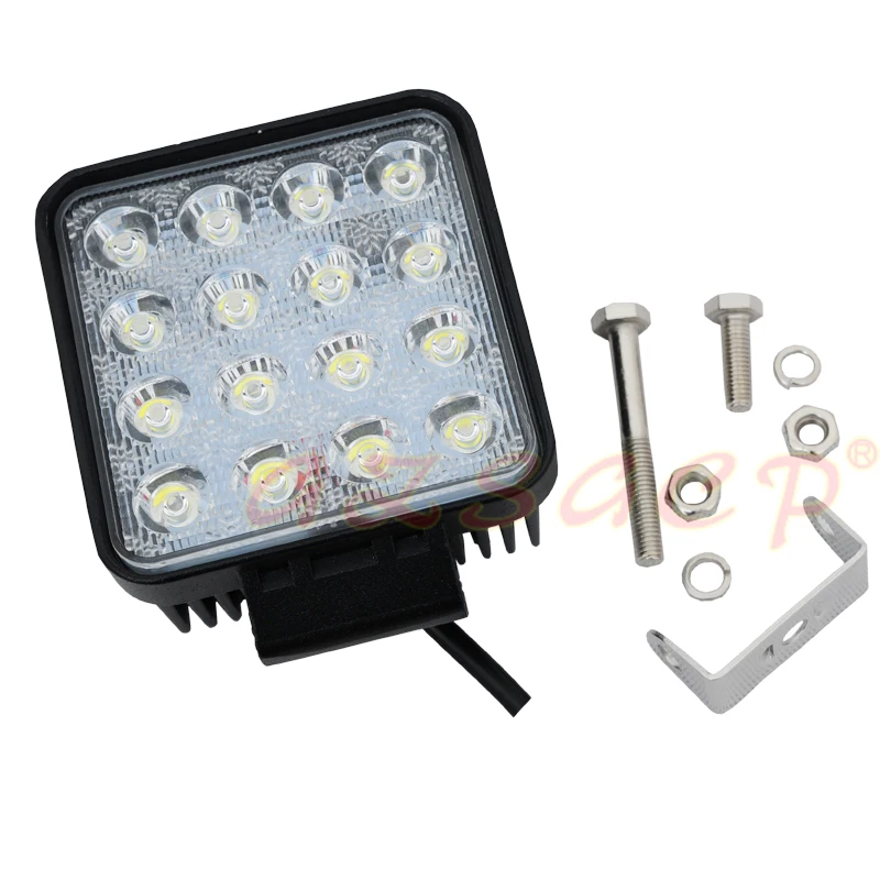 Super bright led car work light flood beam bar car suv atv off-road driving light ip68 48w spot flood 4x4 led suv drl fog lamp