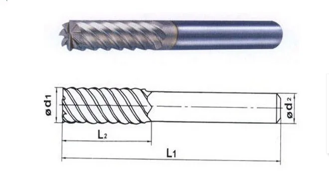 JR103 Customized Carbide Flat Endmill 6 Flutes Coated carbide milling cutter