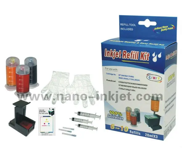 for HP 60/61/62 black cartridge Ink refill tool kit