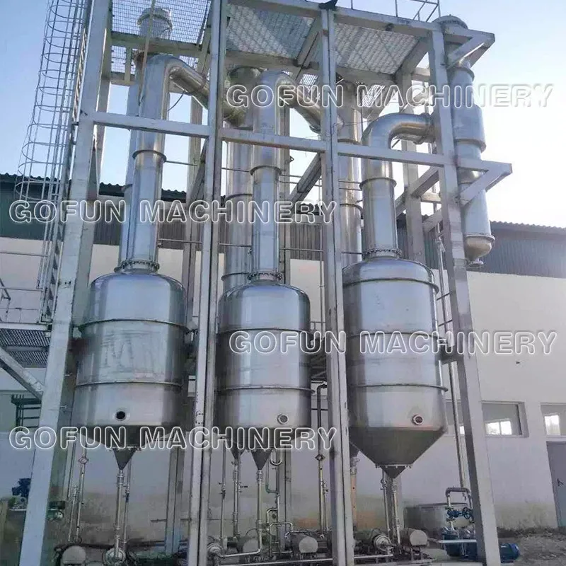 Falling film evaporator tomato forced circulation evaporator paste concentrating machine