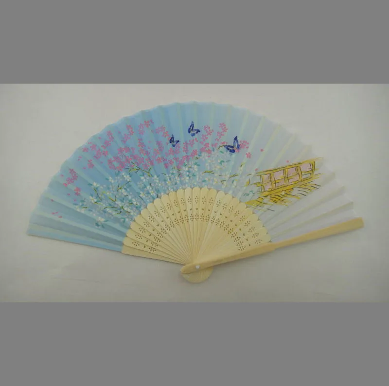 21 см Шелковый бамбуковый веер с принтом на заказ
