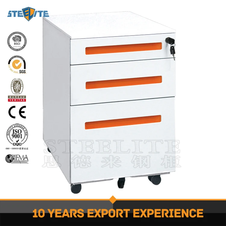 
Office Under Desk Cupboard Cabinet Stationary 3 Drawer Organiser Tidy Wheels Key 