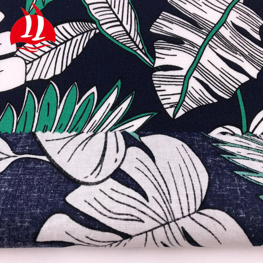 Summer thin floral printed clothing cotton linen  fabrics for dresses