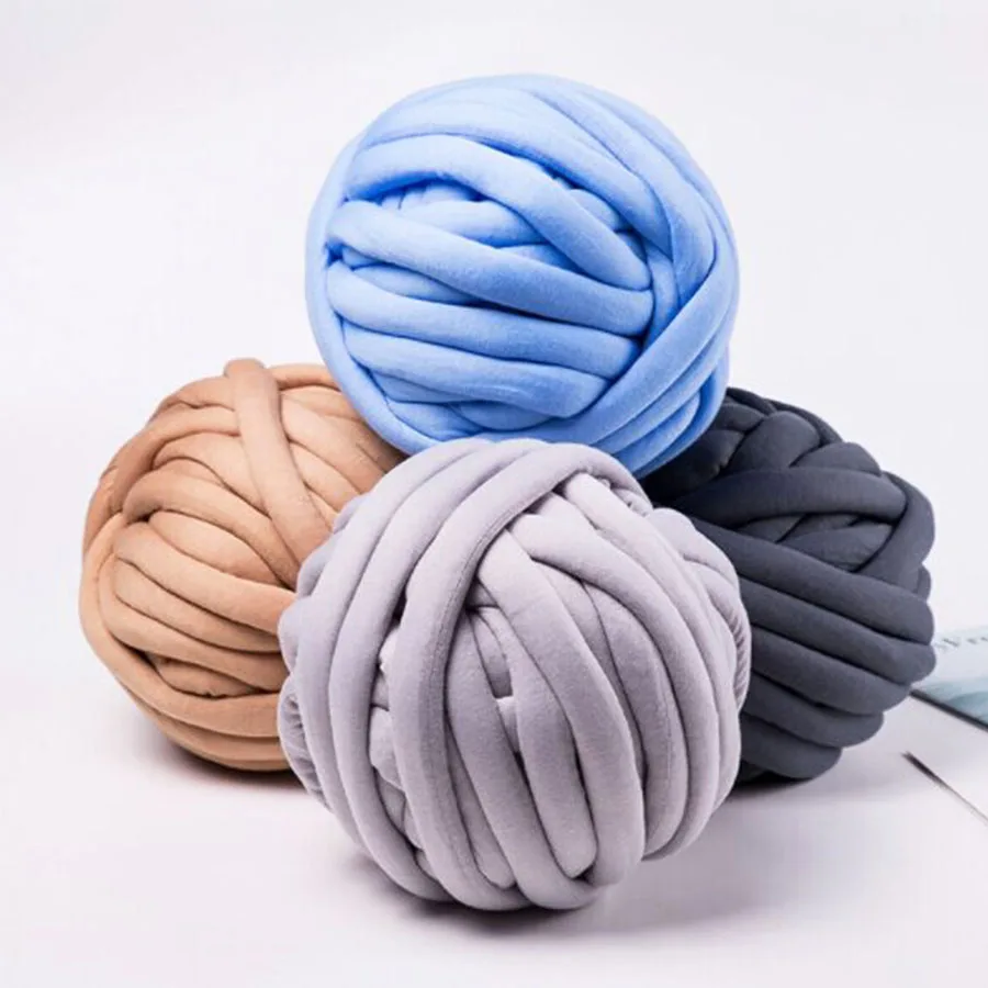 China manufacturer 3cm width cotton tube yarn hollow tube yarn for knitting chunky knit blanket