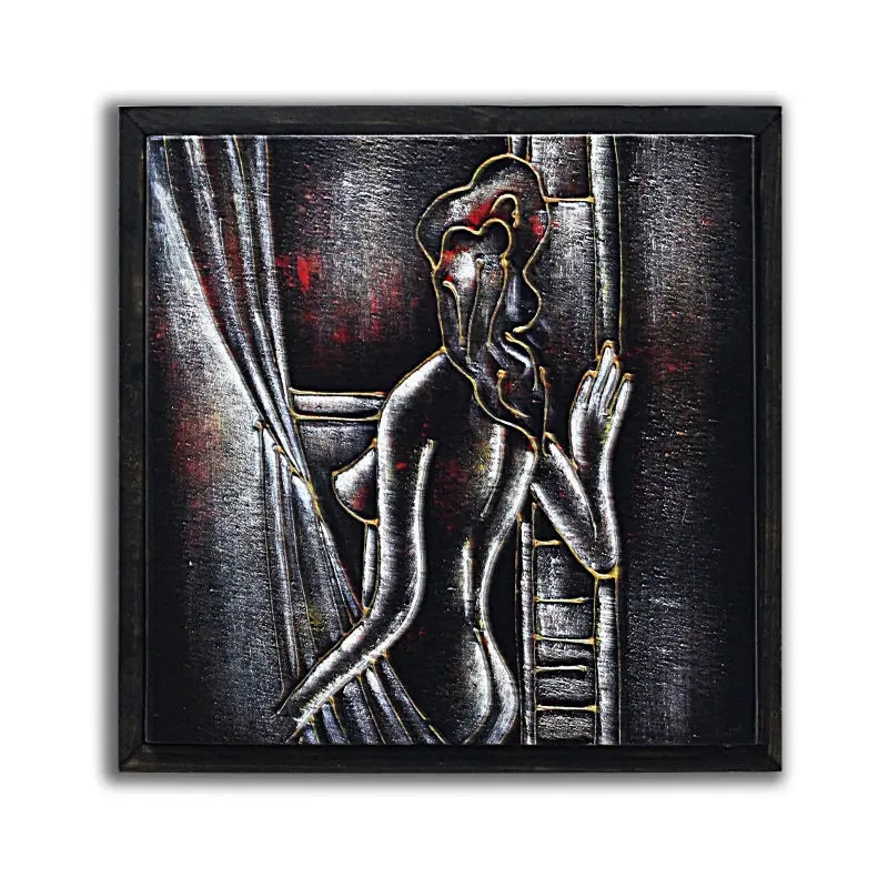 Wood sign vintage technology gift items abstract nude art painting