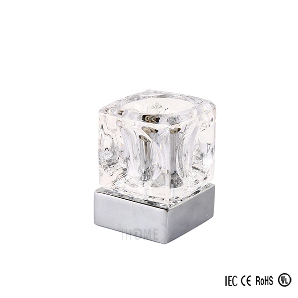 Modern Bedside Light Ice Cube Glass Touch Table Lamp