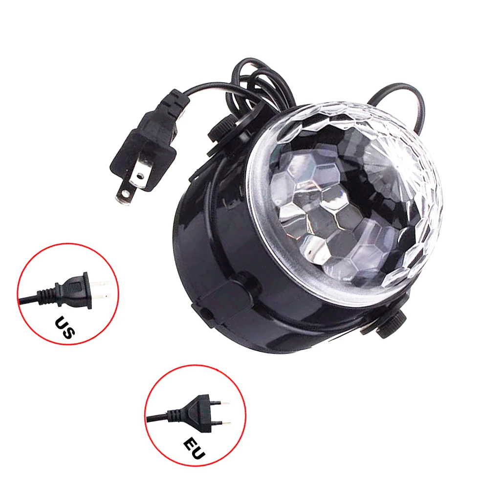 
Portable Sound Activated Party Lights Battery Powered/USB Plug in Dj Lighting RBG Disco Ball Strobe Lamp 