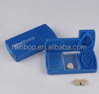plastic cheap travel pill box and pill cutter for promotion