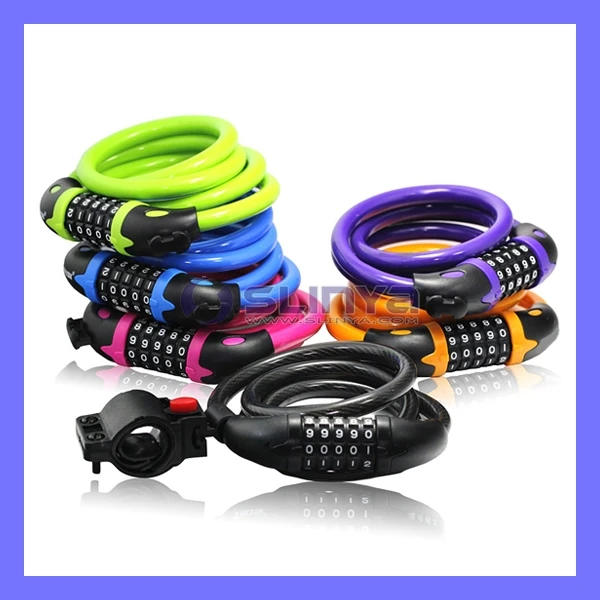 Bike Accessories Bicycle Lock Anti-lost Cable Lock Waterproof Colorful with Password