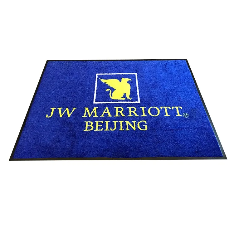 Пользовательский логотип новый дизайн нейлоновая резиновая напольная подложка с принтом огнеупорный впитывающий дверной коврик логотипом