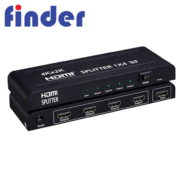 4K 4Port HDMI Splitter 1x4 HDTV Distribution Amplifier Support 3D